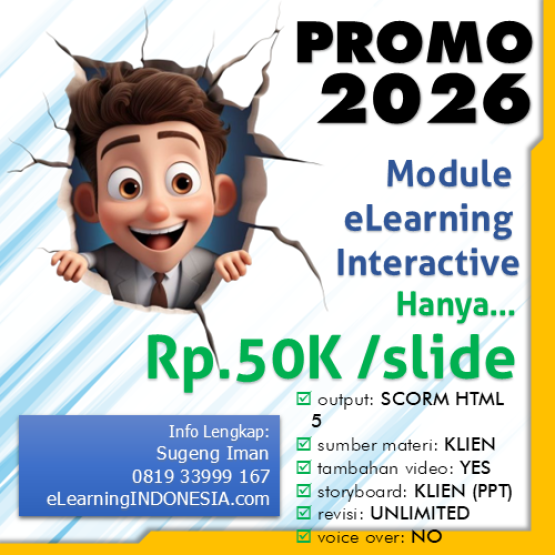 Harga hemat jasa pembuatan modul elearning interaktif hanya 50Ribu perslide - elearningindonesia.com
